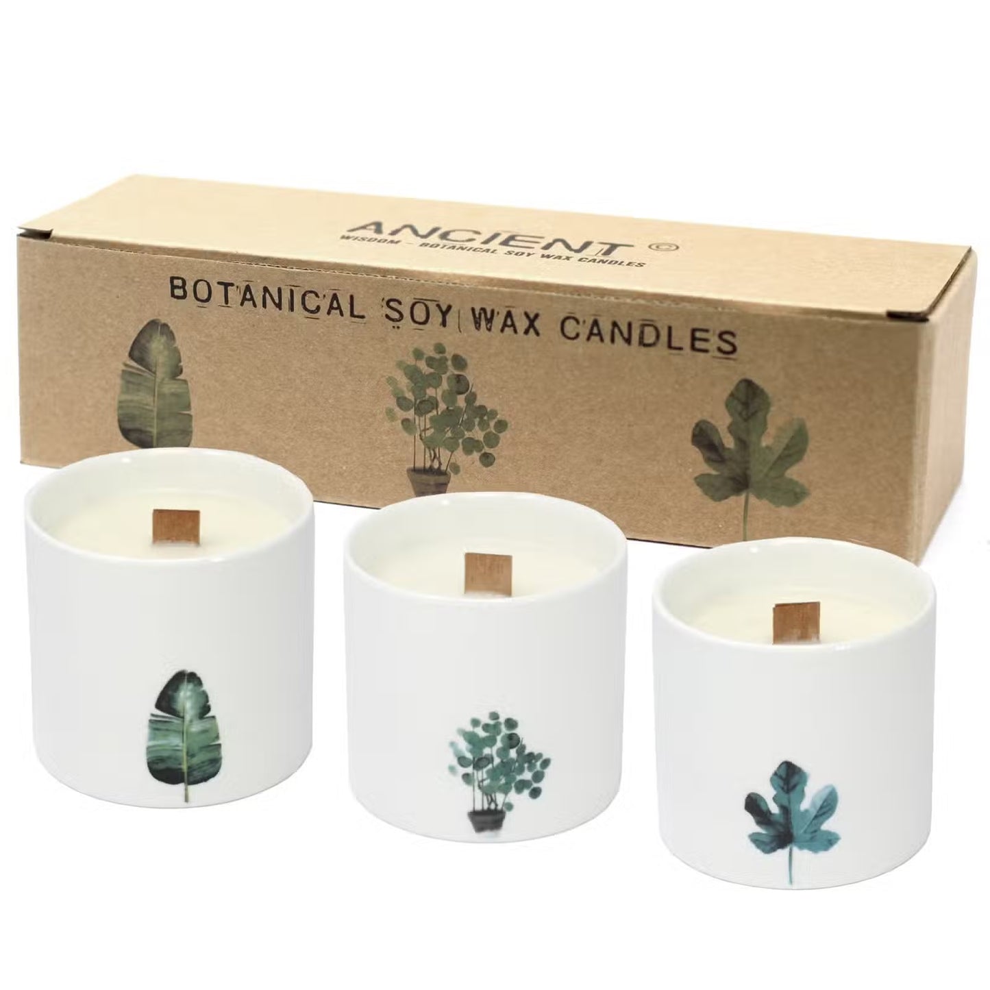 Botanical Wooden Wick Soy Candles - Kraas Store