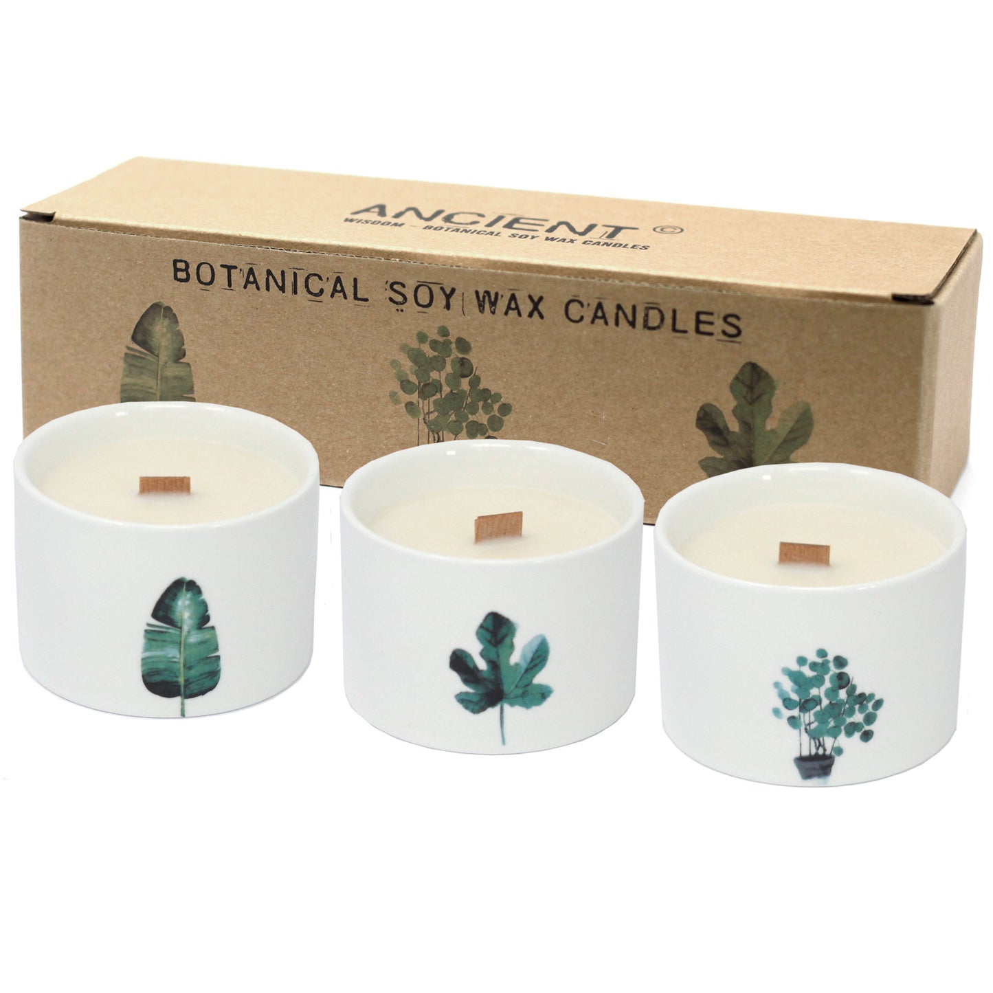 Botanical Wooden Wick Soy Candles - Kraas Store