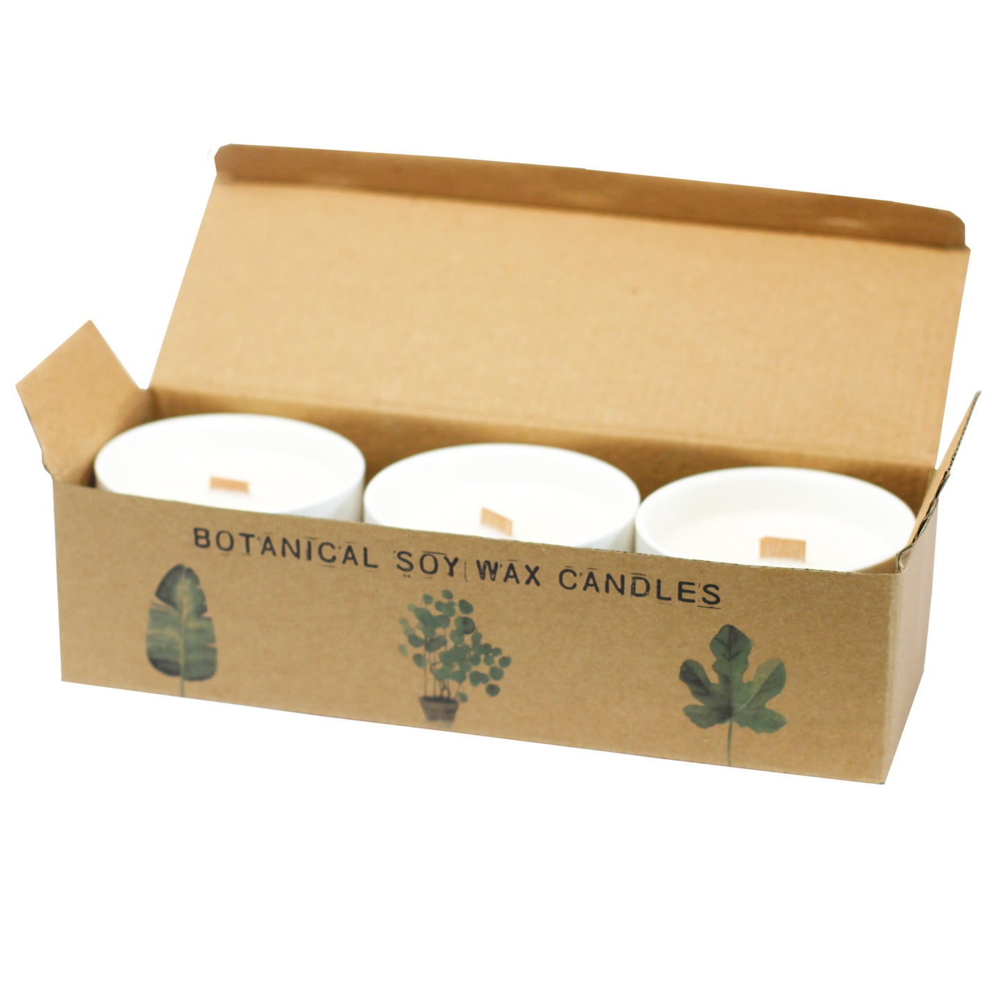 Botanical Wooden Wick Soy Candles - Kraas Store
