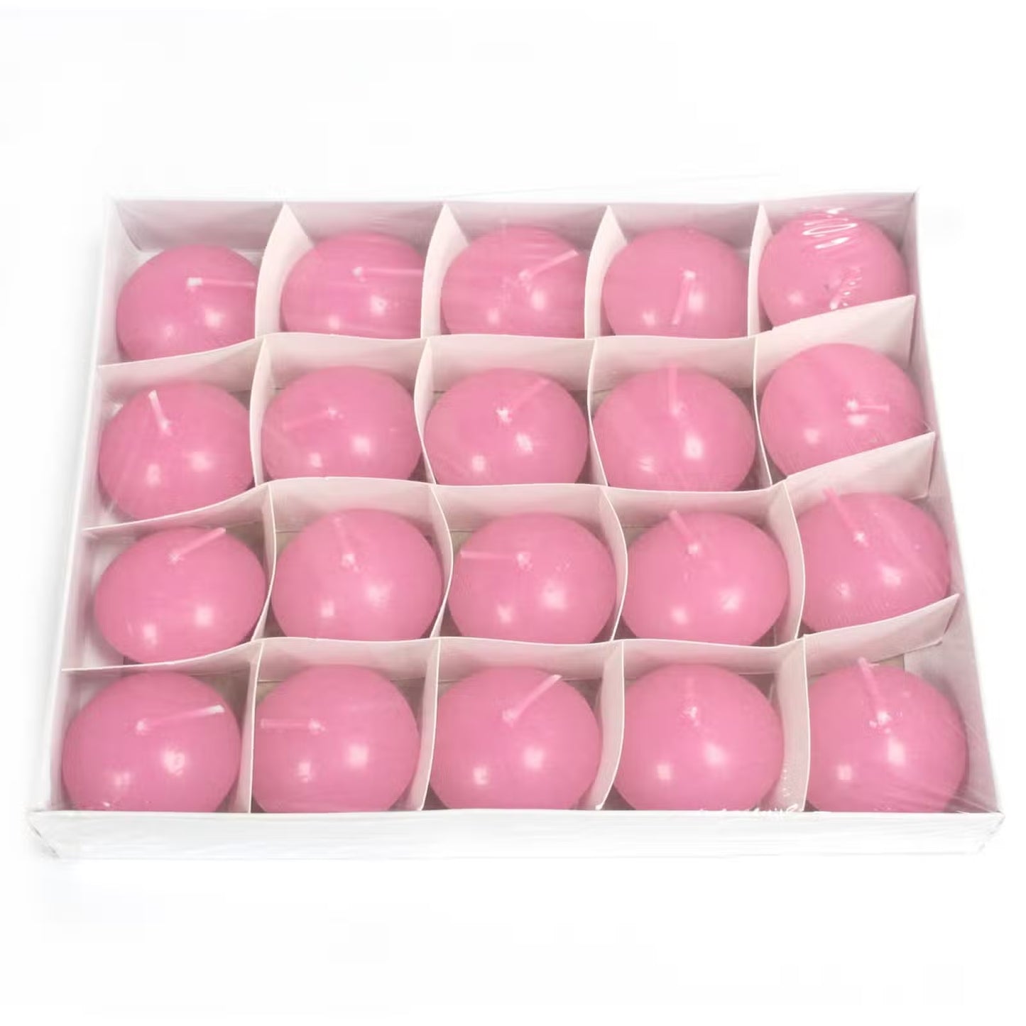 Box of pink tealight candles on a white background Kraas