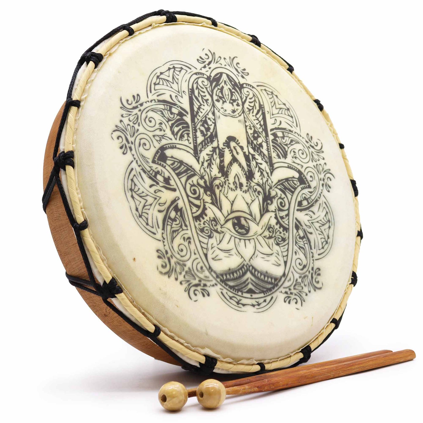 Hamsa Shamanic Drum with Two Sticks - Kraas Store