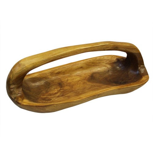 Naturally Shaped Teak Root Bowl with Handle - Kraas Store