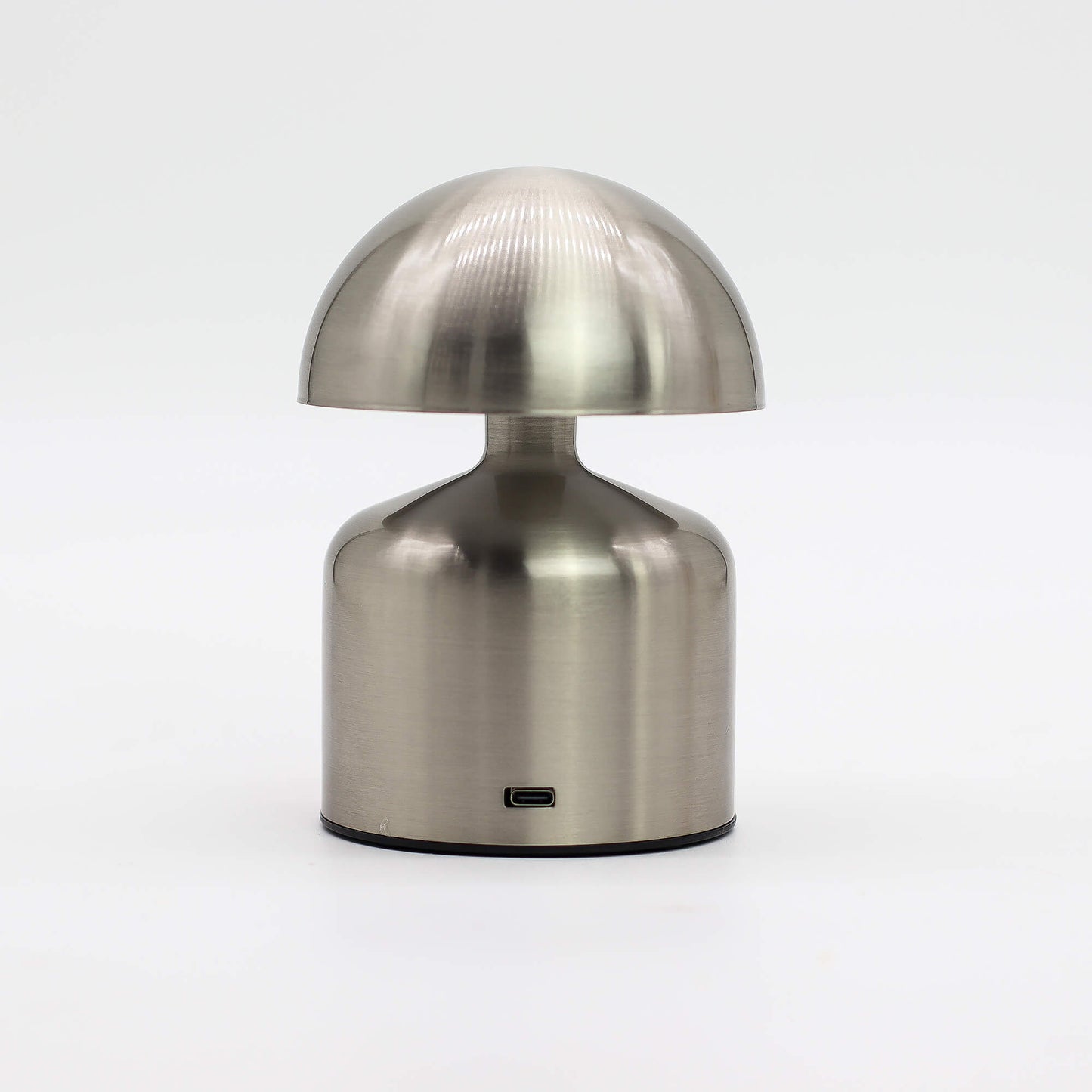 USB-C rechargeable dome touch lamps in silver finishes - Kraas