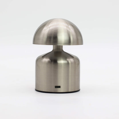 USB-C rechargeable dome touch lamps in silver finishes - Kraas