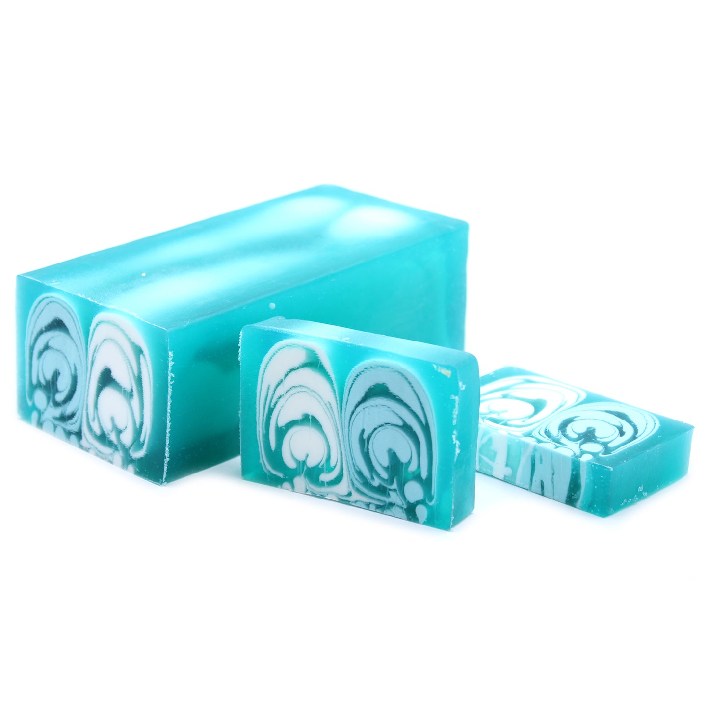 Blue soap loaf bar, showing handcrafted texture and swirl detail for gentle cleanse - Kraas