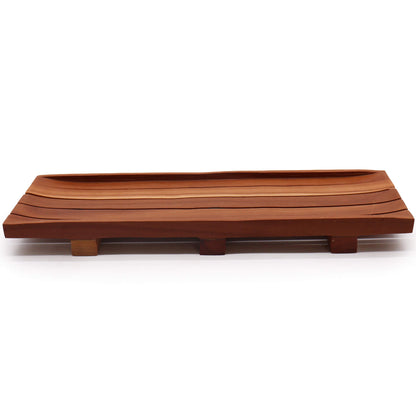 Eco-friendly wooden soap tray with drainage slats for quick drying - Kraas