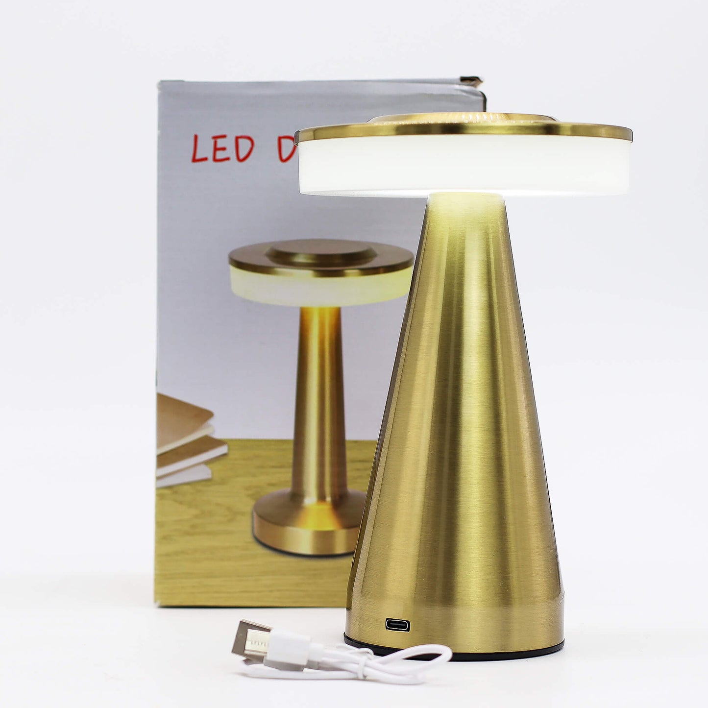 Tall copper touch lamp with sleek modern LED design - Kraas