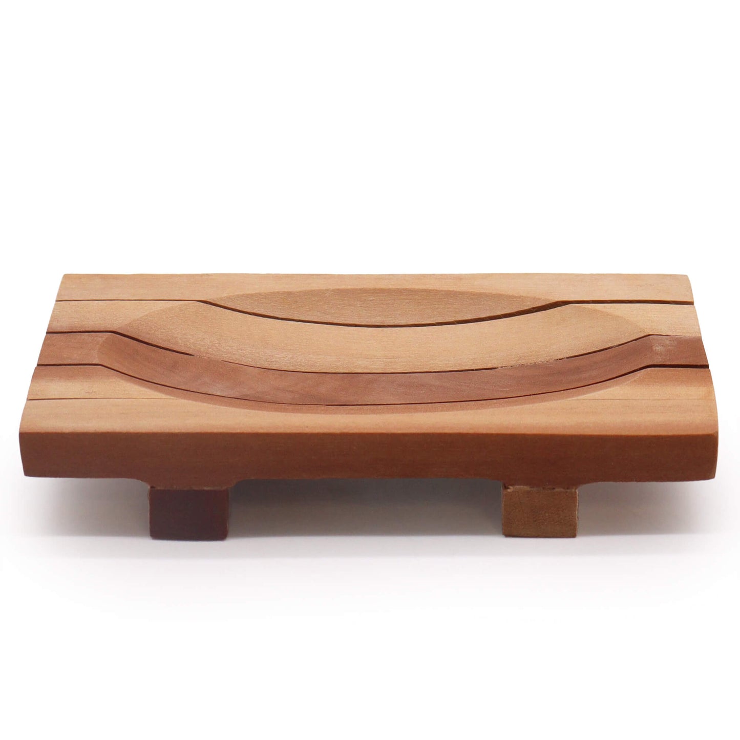 Wooden soap dish with wavy design rustic minimalist style - Kraas