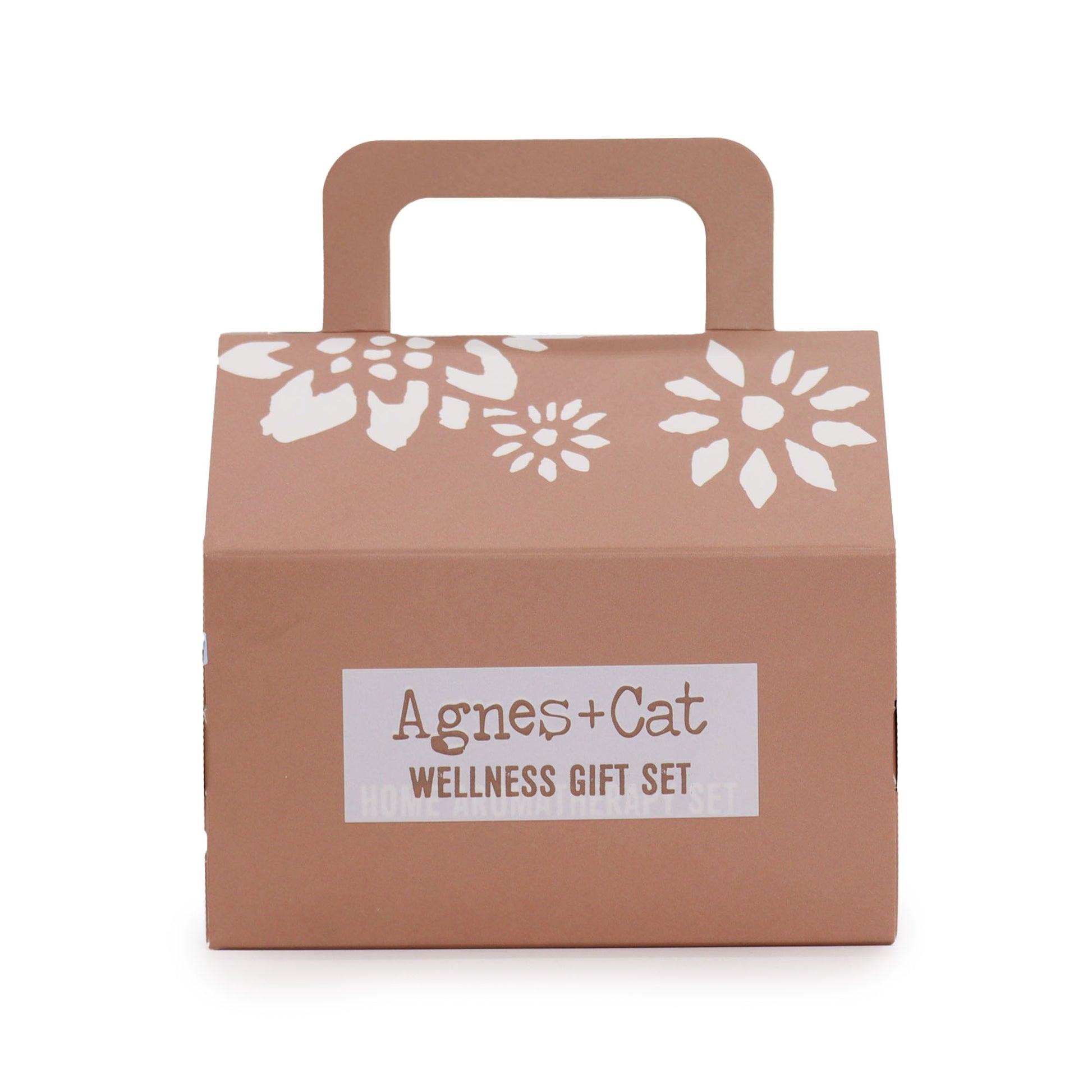 Moroccan morning gift box with floral designs and 'Agnes + Cat Wellness Gift Set' label - Agnes and Cat