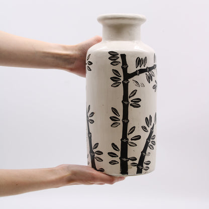 Bamboo Motif Straight Vase - Kraas Store