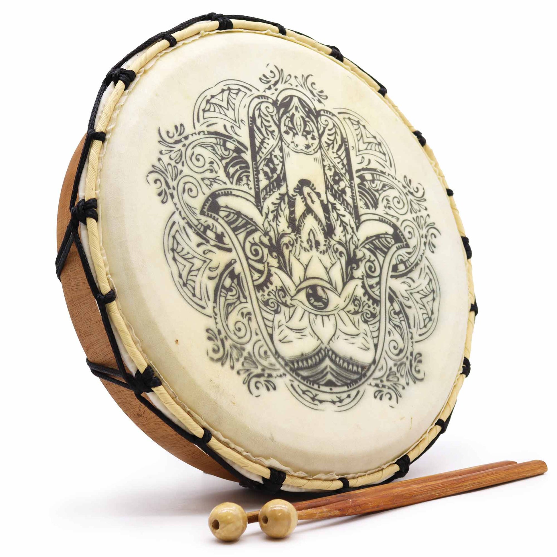 Hamsa Shamanic Drum with Two Sticks - Kraas Store