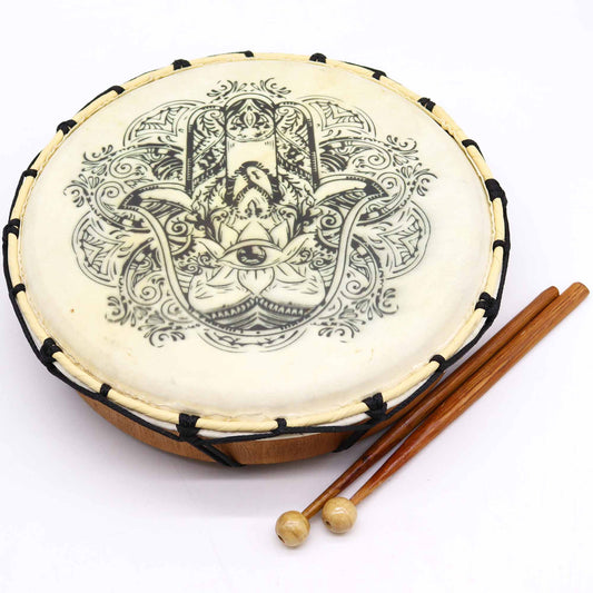 Hamsa Shamanic Drum with Two Sticks - Kraas Store