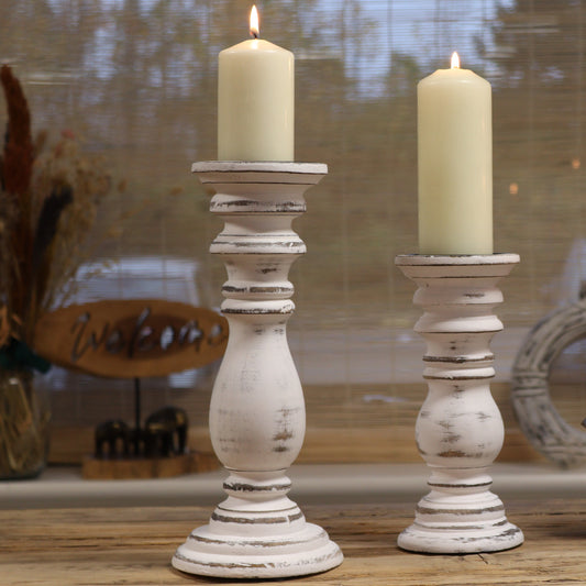 Classic Candle Stand - Whitewash - Kraas Store